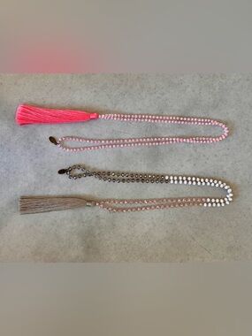 Zacasha Beaded Tassel Necklaces - Set of Two